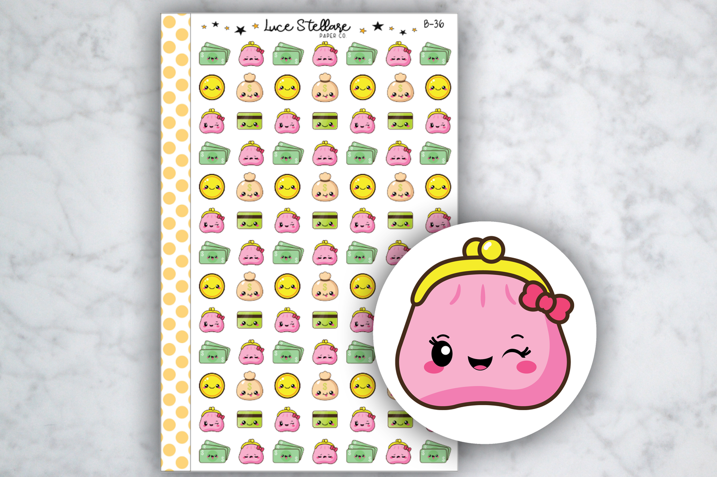 Piggy Bank Planner Stickers / B-36