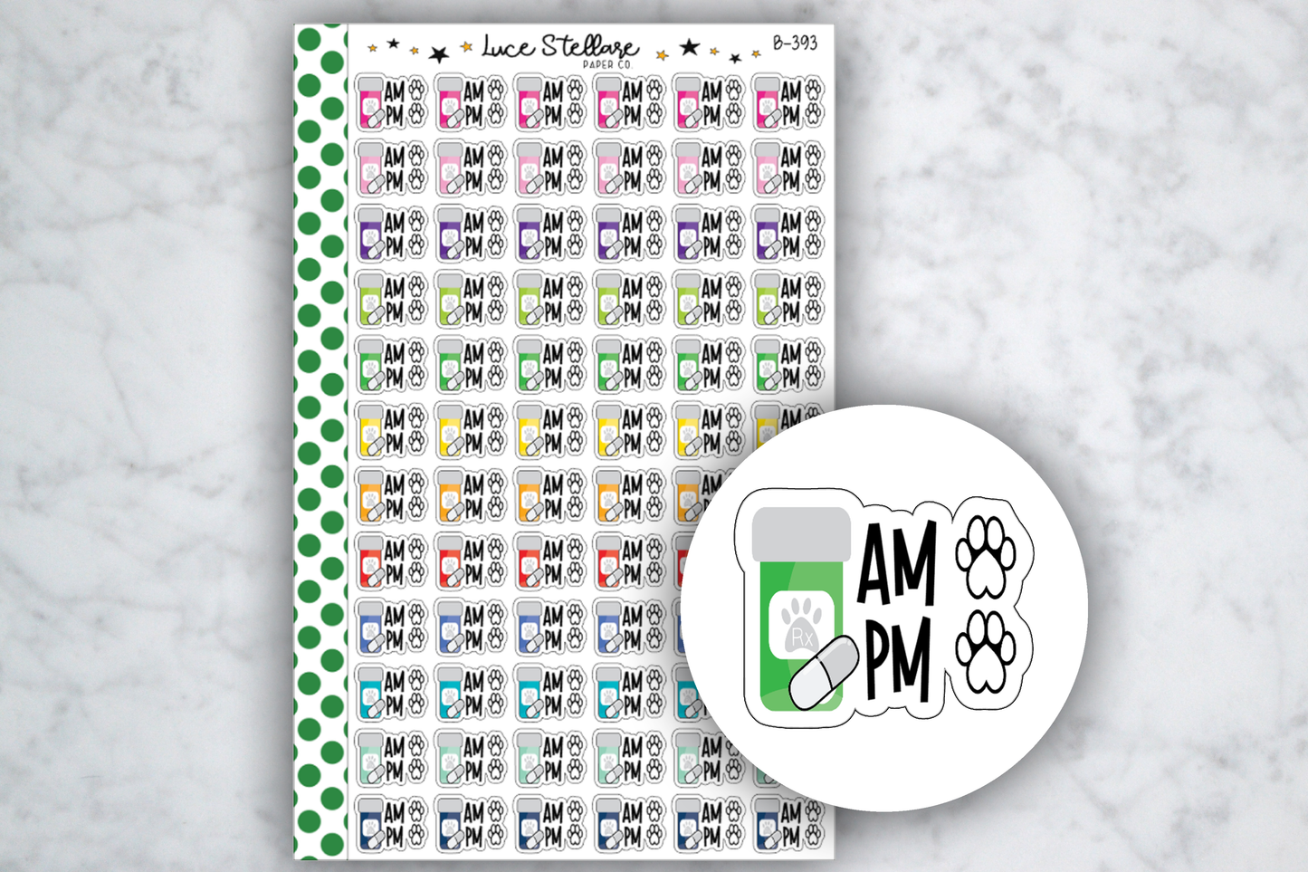 Pet Medication Stickers / B-393