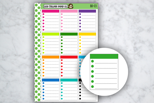 Checklist Full Boxes Stickers / BD-03