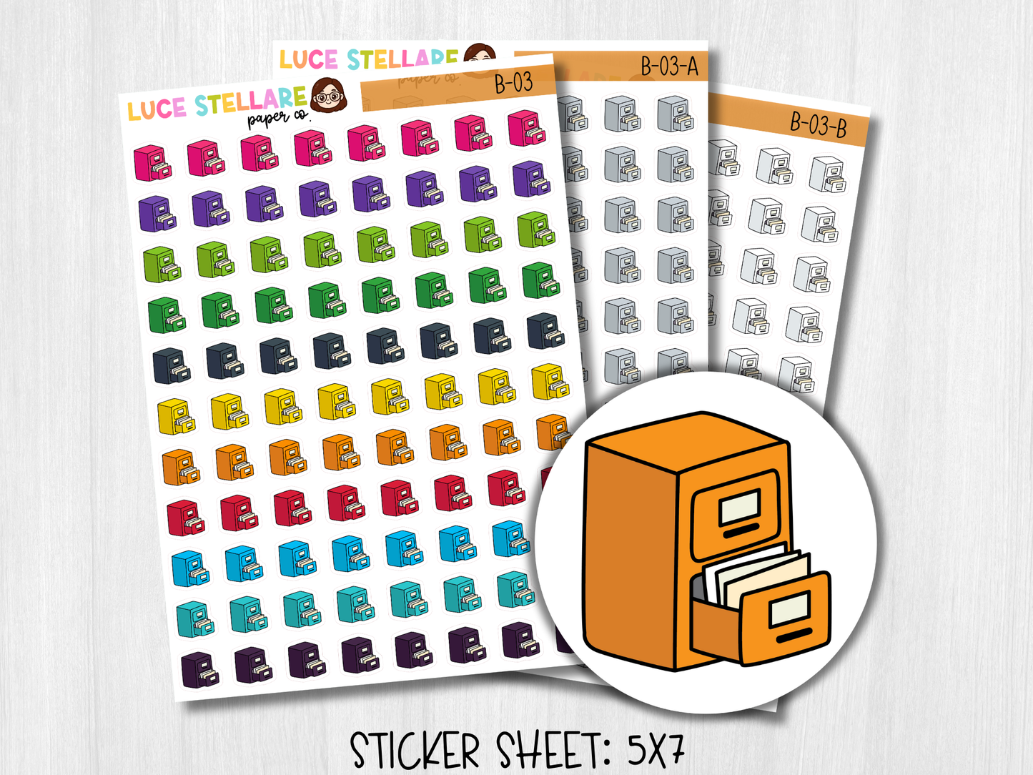 File Cabinet Planner Stickers / B-03