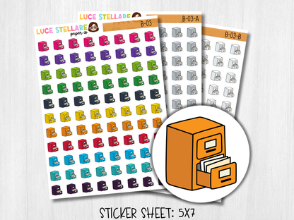 File Cabinet Planner Stickers / B-03