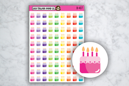 Birthday Cake Icon Stickers / B-407