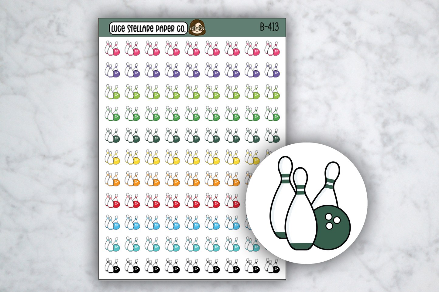 Bowling Planner Stickers /  B-413