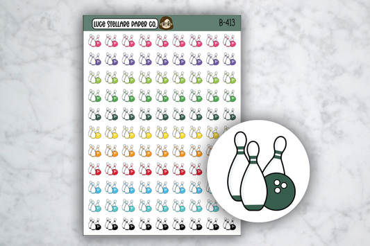 Bowling Planner Stickers /  B-413