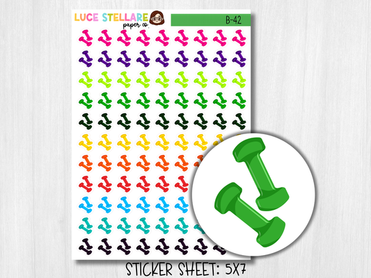 Dumbbell Icon Planner Stickers / B-42