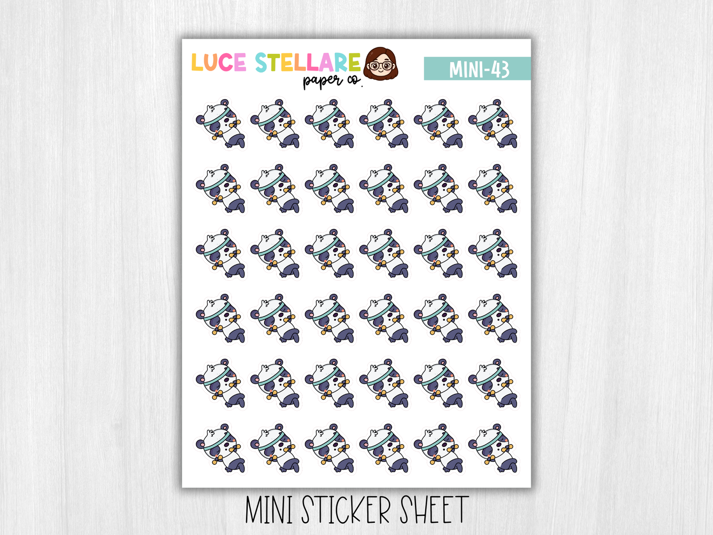 Panda Working Out Sticker Sheet / M-43