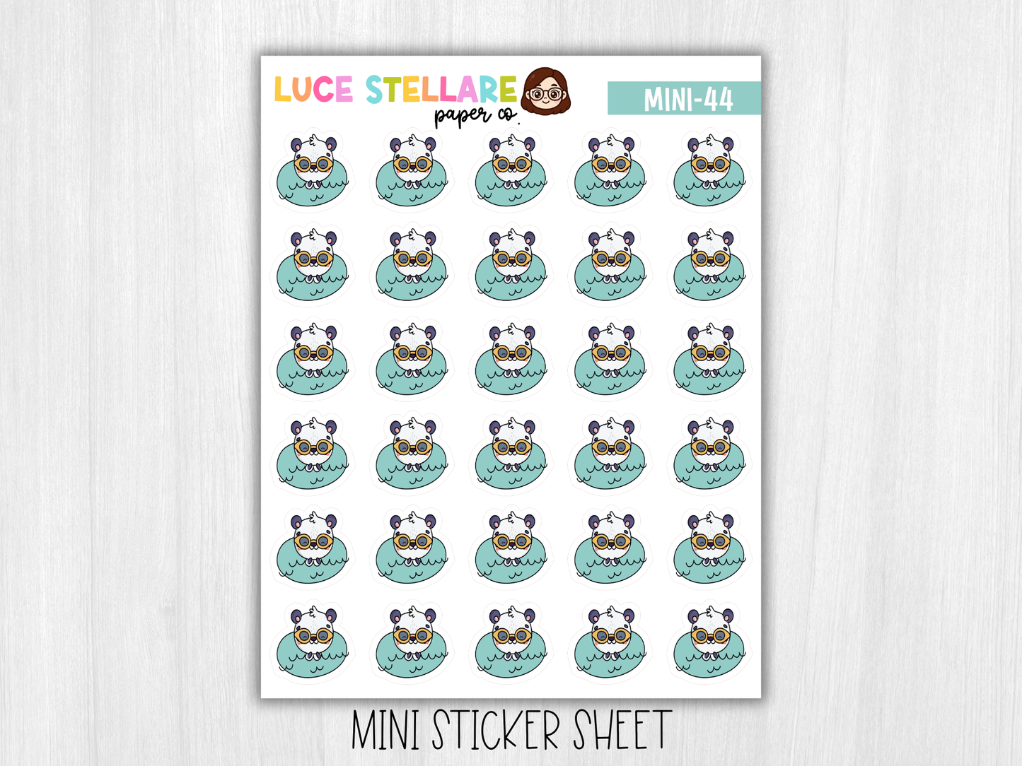 Panda Working Out Sticker Sheet / M-44