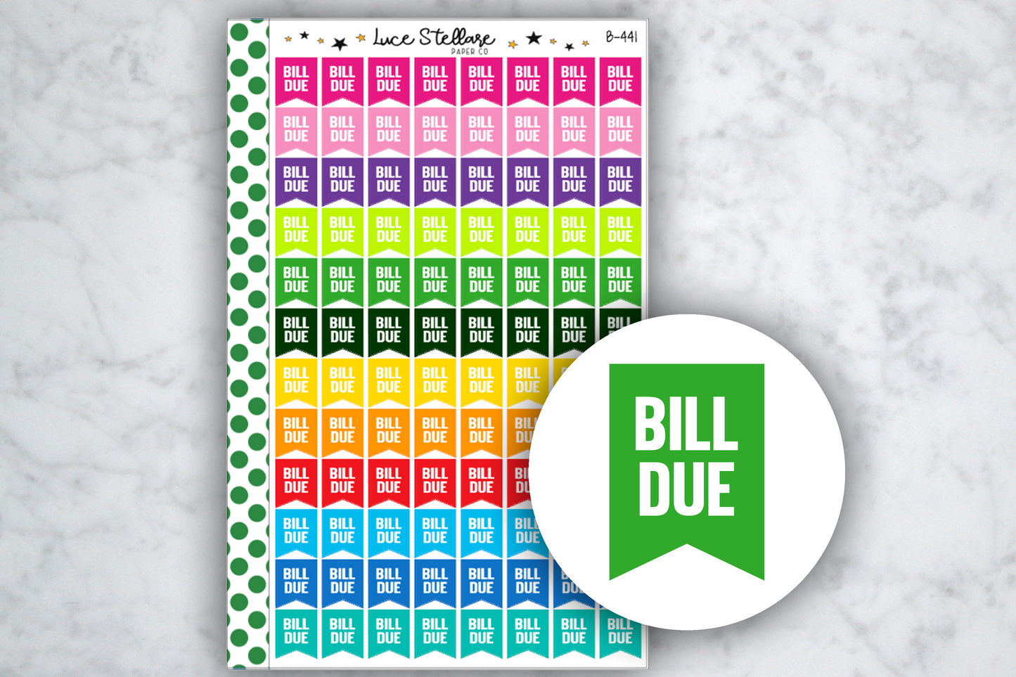 Bill Due Flag Stickers / B-441