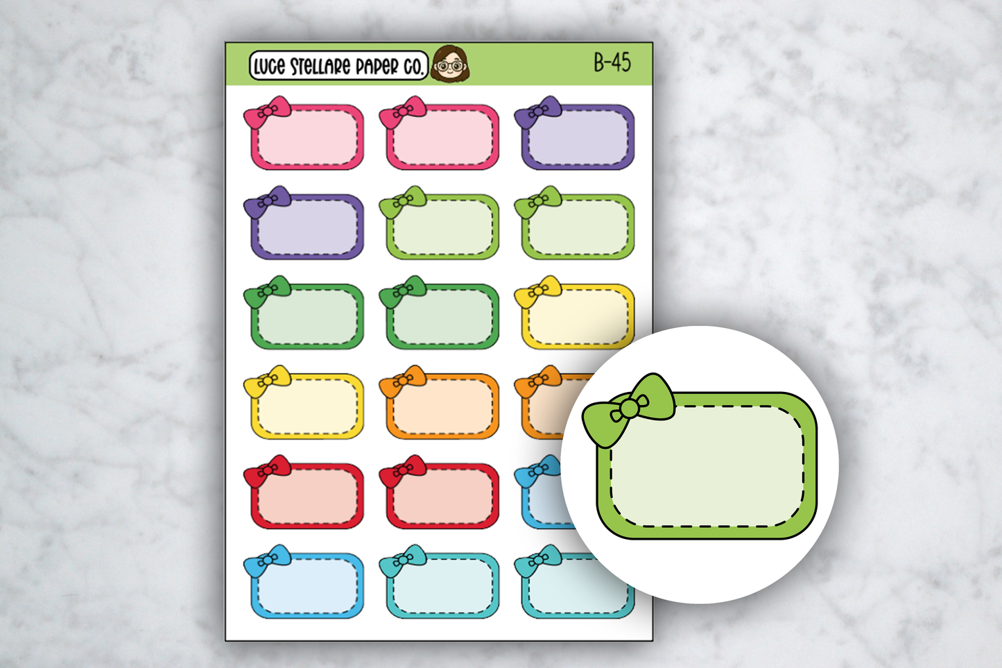 Half Box with Bow Stickers / B-45