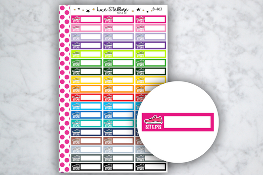 Step Tracker Planner Stickers /  B-463