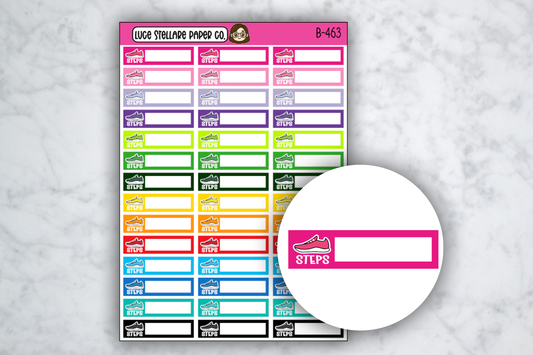 Step Tracker Planner Stickers /  B-463
