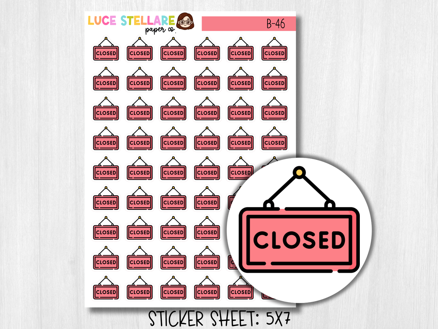 Close Sign Icon Stickers / B-46