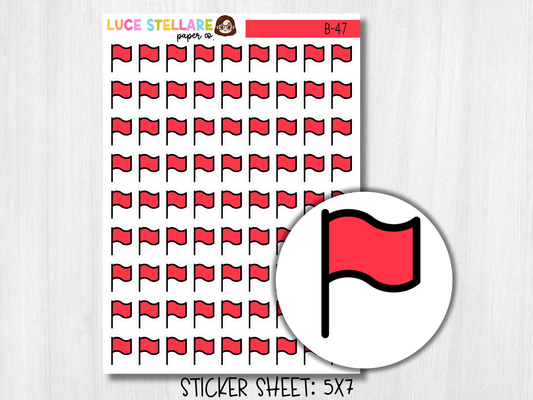 Red Flag Icon Stickers / B-47