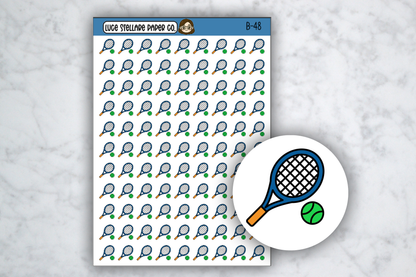 Tennis Racket Planner Stickers / B-48