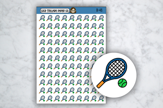 Tennis Racket Planner Stickers / B-48