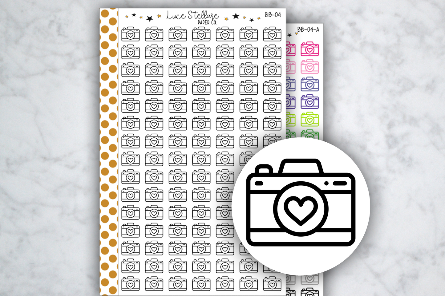 Camera Doodle Planner Stickers / BB-04