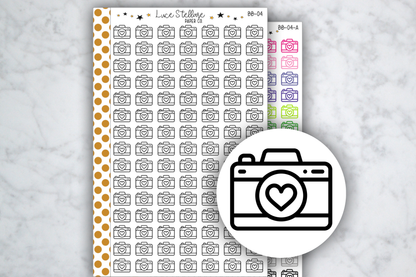 Camera Doodle Planner Stickers / BB-04