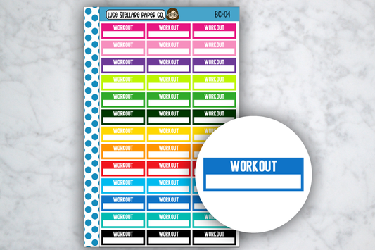 Workout Boxes Planner Stickers / BC-04