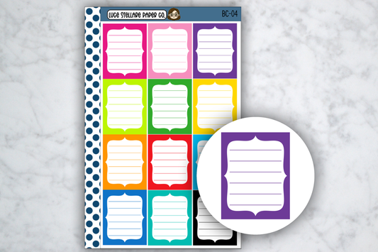 Lined  Full Boxes Stickers / BD-04