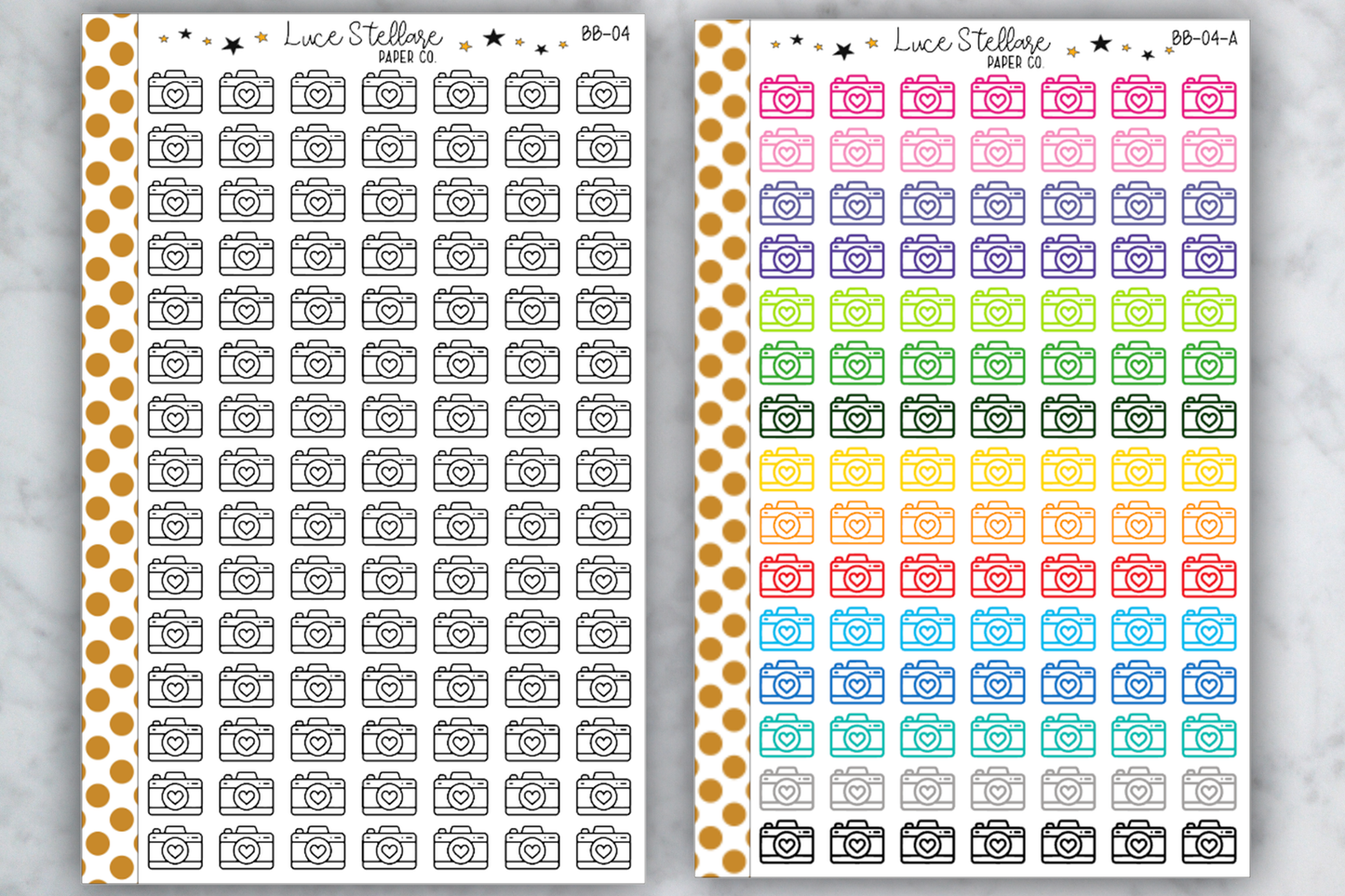 Camera Doodle Planner Stickers / BB-04