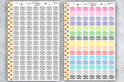 Camera Doodle Planner Stickers / BB-04