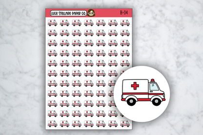 Ambulance Icon Stickers / B-04