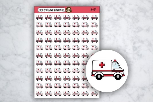 Ambulance Icon Stickers / B-04