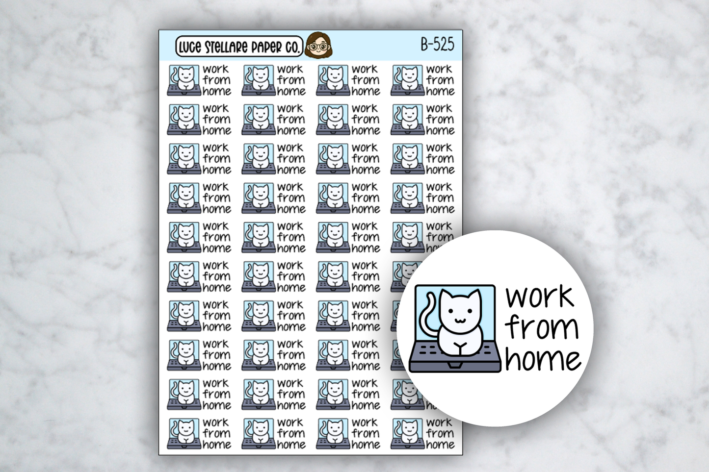Work From Home Stickers / B-525