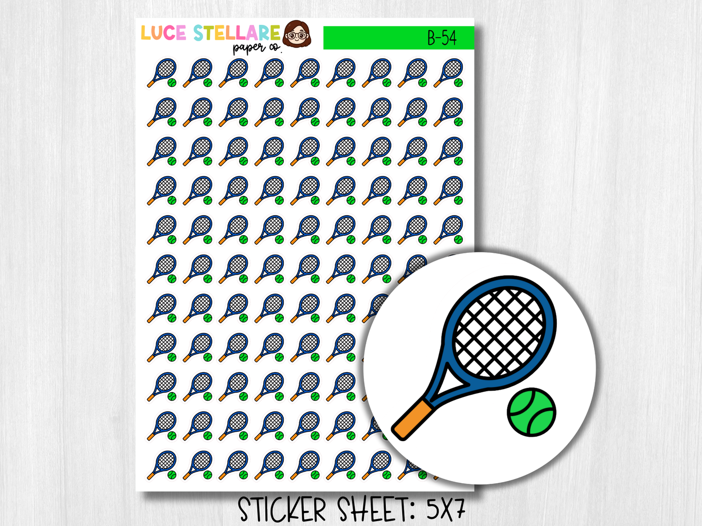 Tennis Racket Icon Stickers / B-54