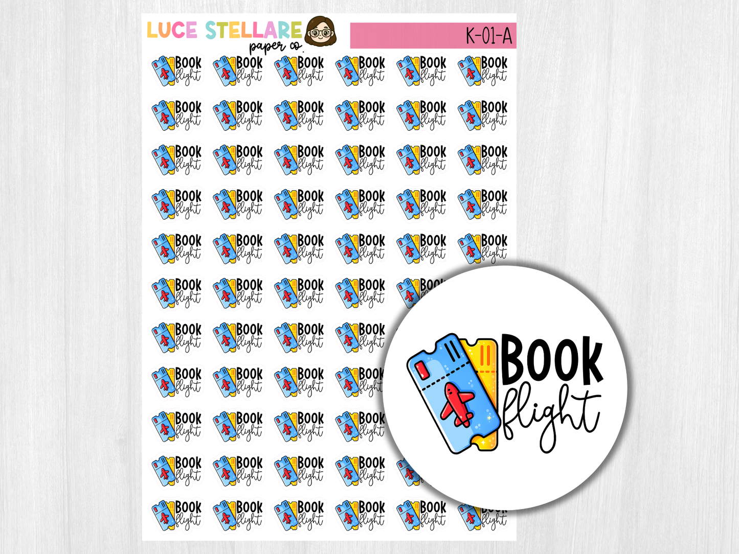 Book Flight Sticker Sheet / K-01