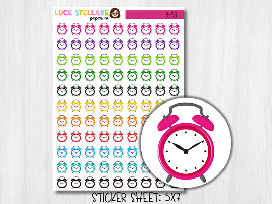 Alarm Clock Icon Stickers / B-58