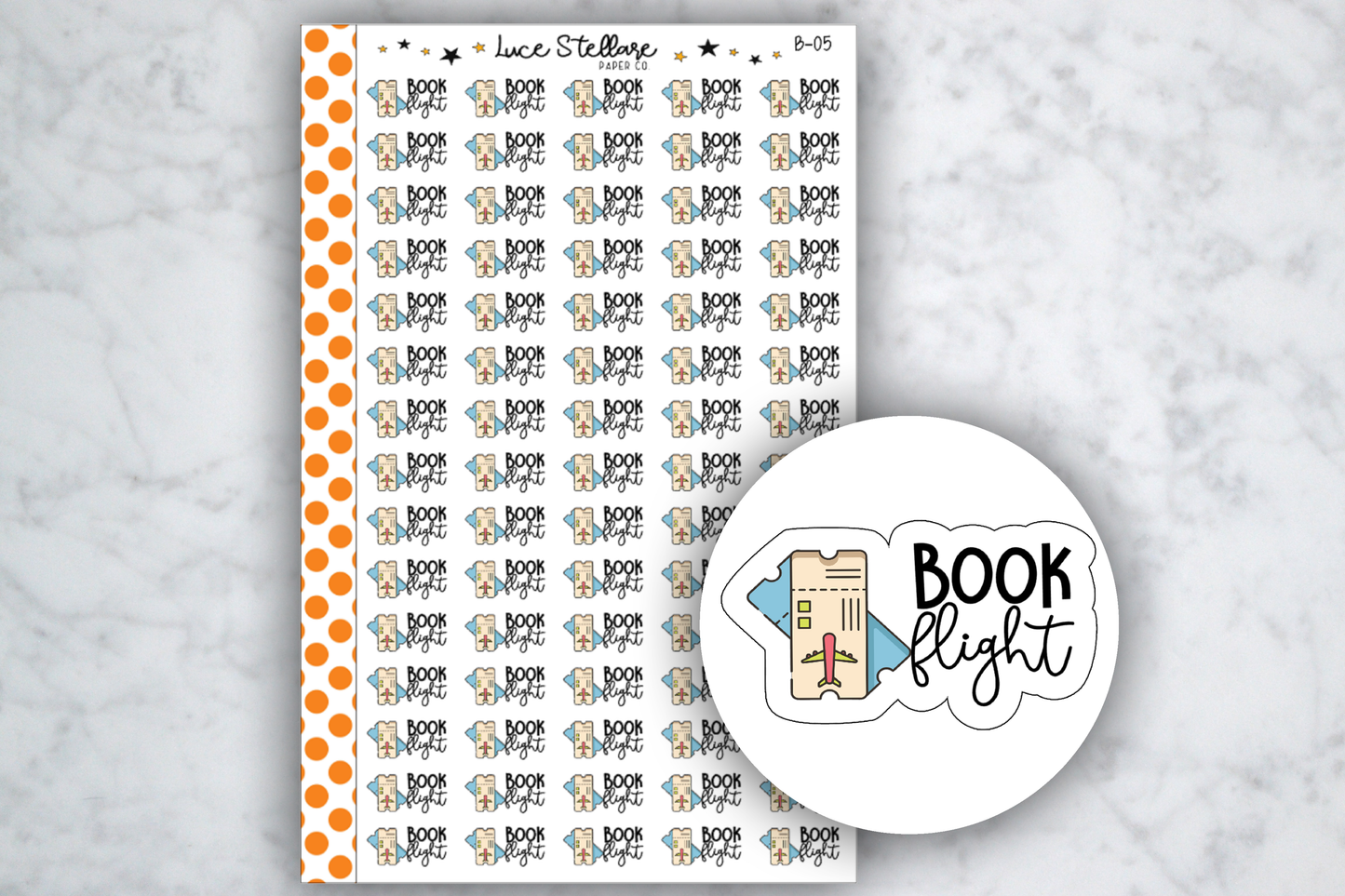 Book Flight Planner Stickers / B-05