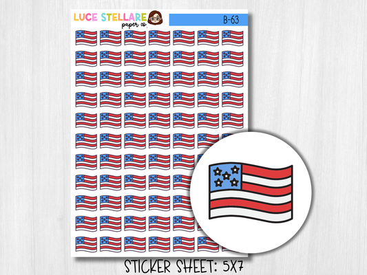 American Flag Planner Stickers / B-63