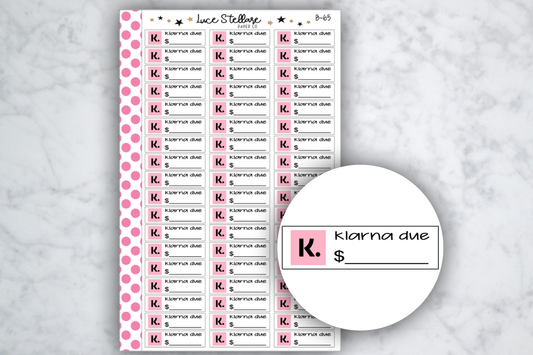 Klarna Bill Due Stickers / B-65