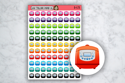 Slow Cooker Icon Stickers / B-678