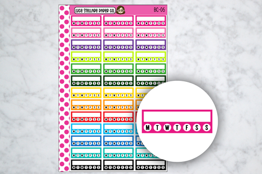 Weekly Habit Tracker Box Stickers / BC-06