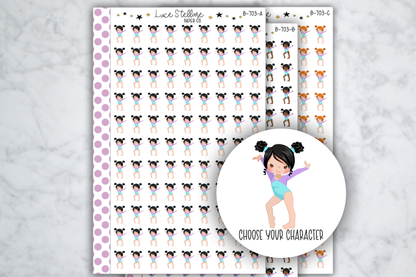 Gymnastics Reminder Stickers / B-703