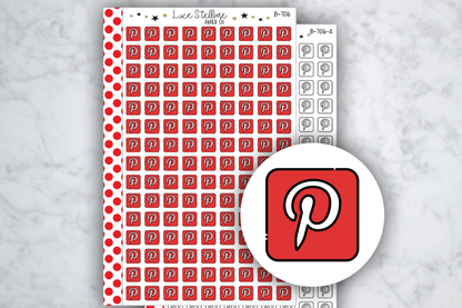 Pinterest Icon Stickers / B-706
