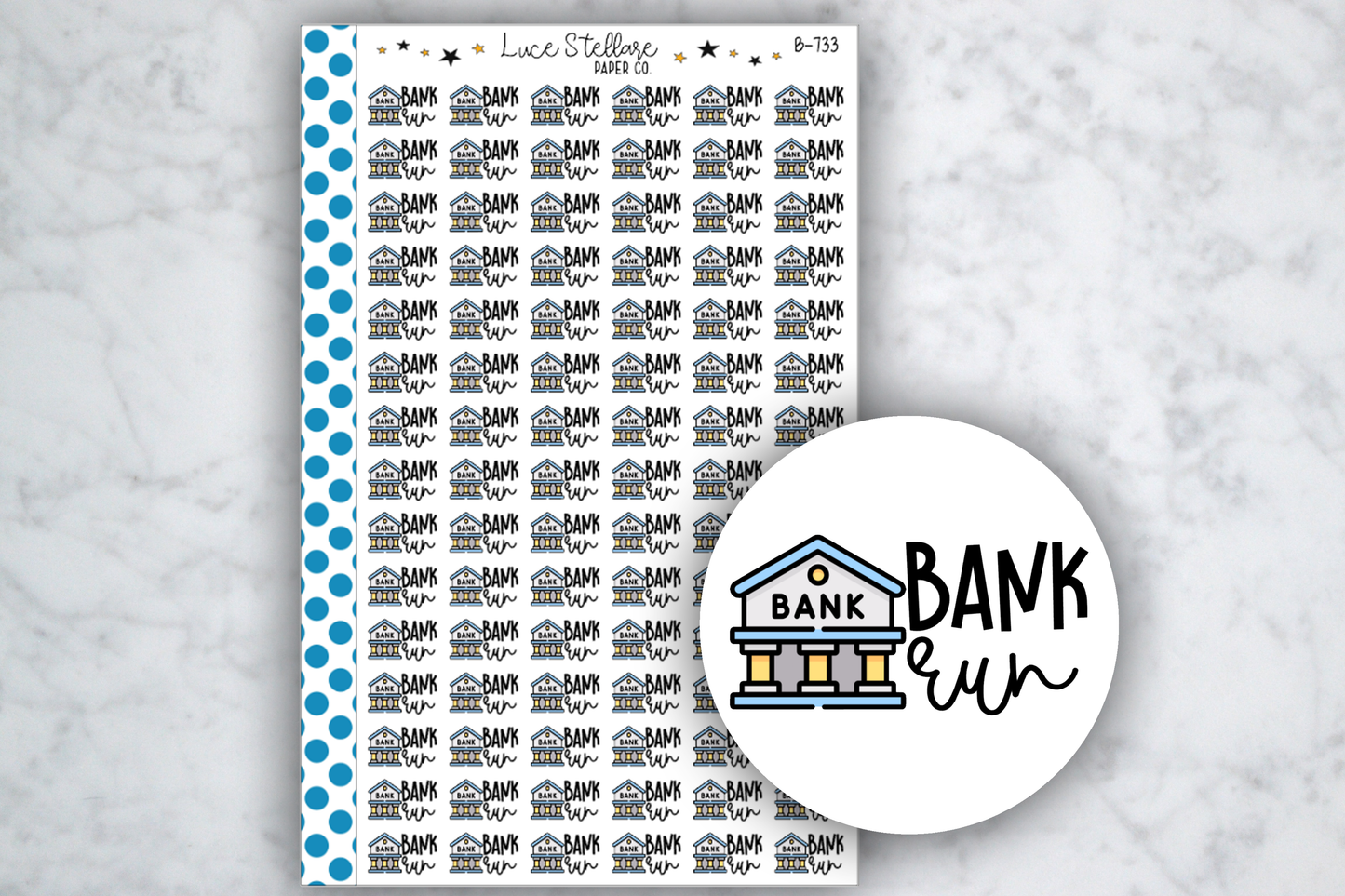 Bank Run Planner Stickers / B-733