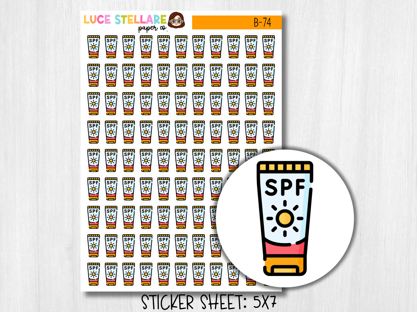 Sunscreen Planner Stickers / B-74