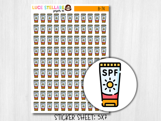 Sunscreen Planner Stickers / B-74
