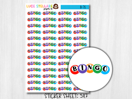 Bingo Planner Stickers /B-76