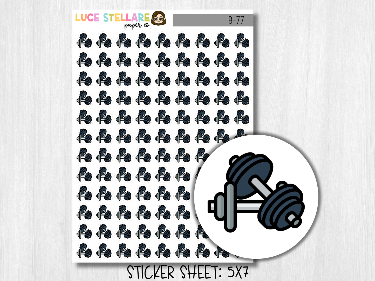 Dumbbell Icon Planner Stickers / B-77