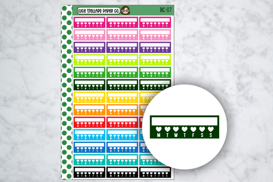 Weekly Habit Tracker Box Stickers / BC-07