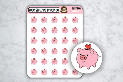 Piggy Bank Sticker Sheet / M-07