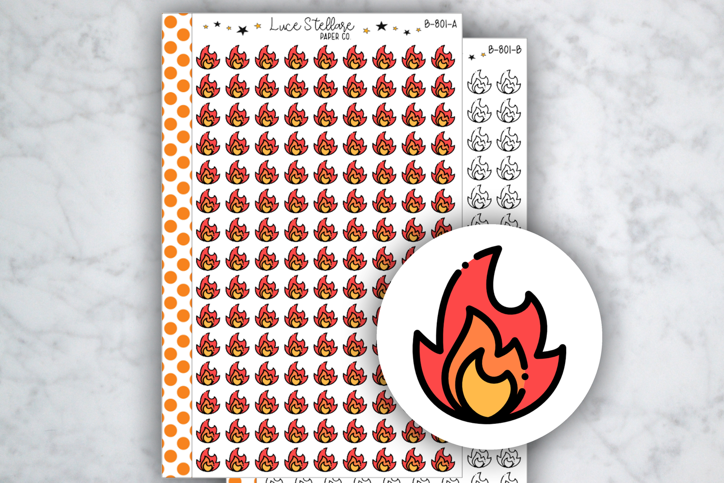Flames Icon Stickers / B-801