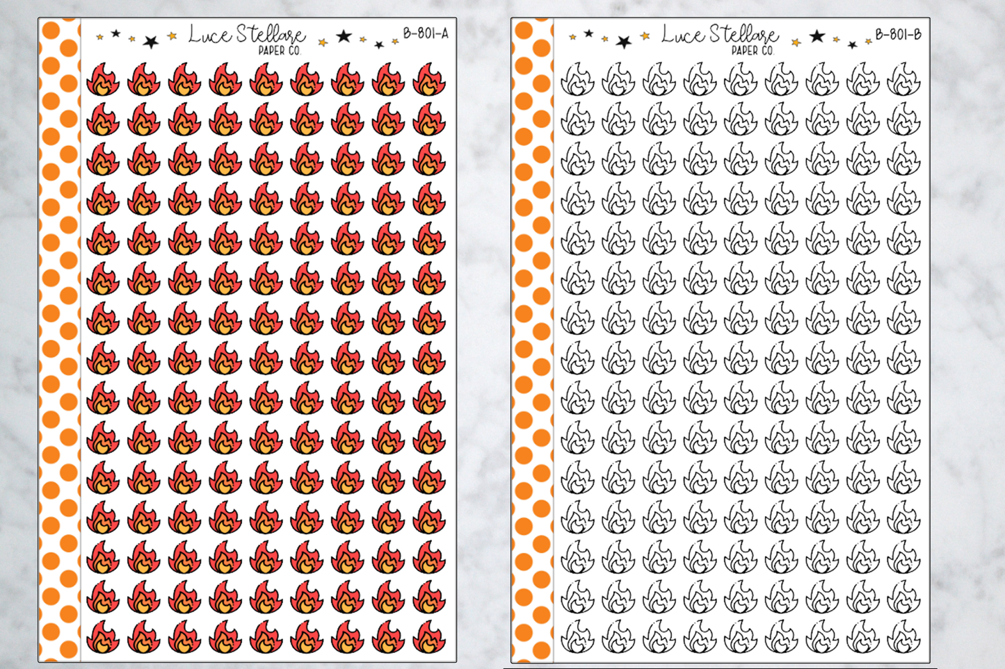 Flames Icon Stickers / B-801