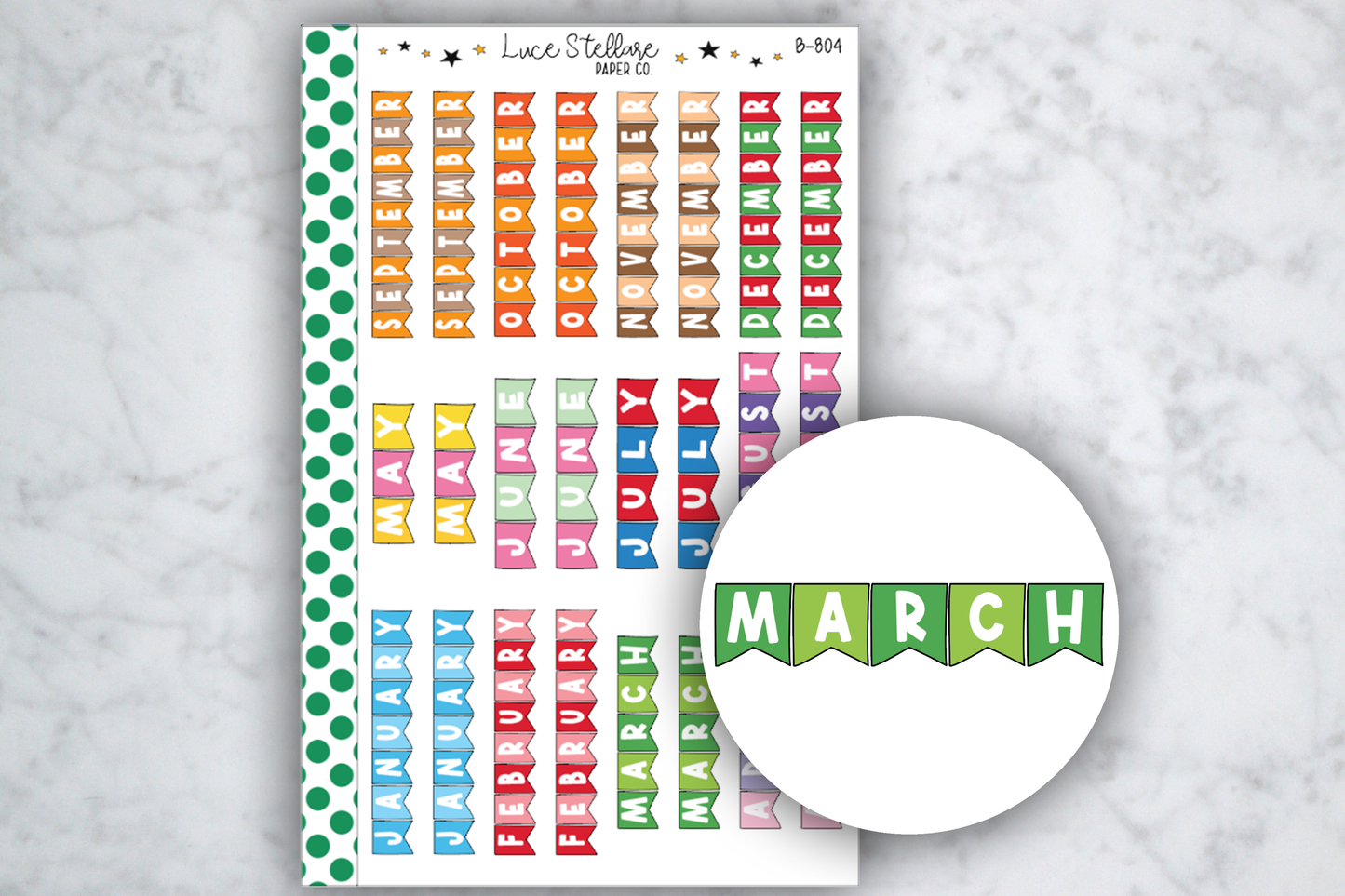 Months of the Year Planner Stickers /  B-804