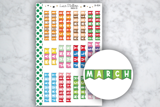 Months of the Year Planner Stickers /  B-804