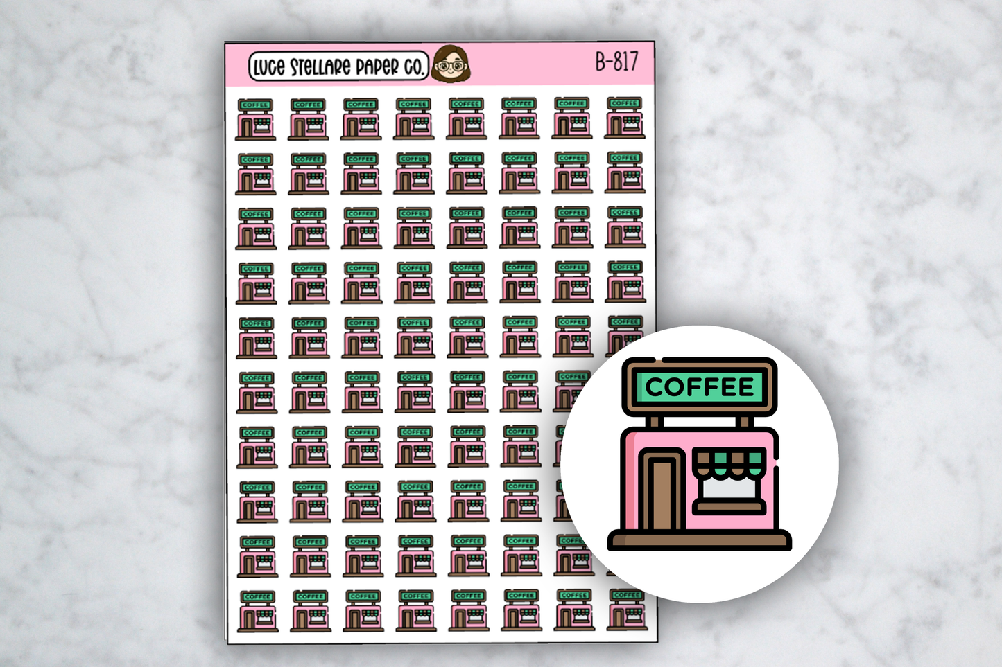 Coffee Shop Icon Stickers / B-817